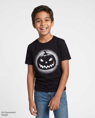 Boys Glow In The Dark Short Sleeve Halloween Pumpkin Graphic Tee 1