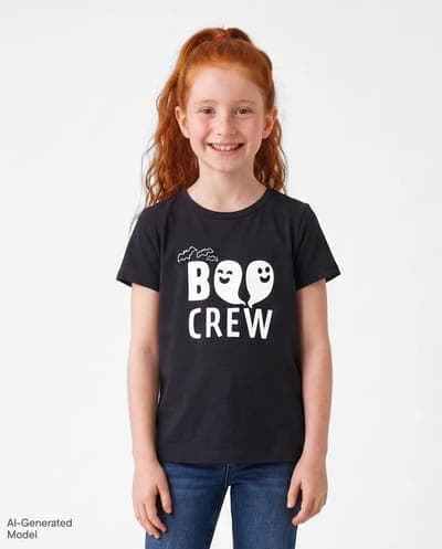 Kids Matching Family Short Sleeve Glow In The Dark Halloween Boo Crew Graphic Tee 1