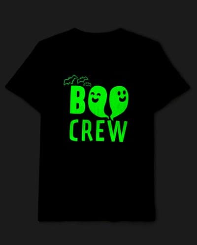 Kids Matching Family Short Sleeve Glow In The Dark Halloween Boo Crew Graphic Tee 2
