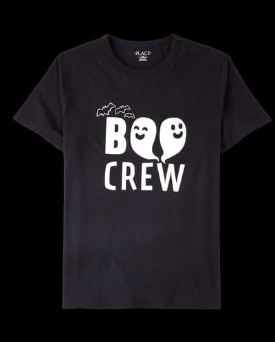 Kids Matching Family Short Sleeve Glow In The Dark Halloween Boo Crew Graphic Tee 4