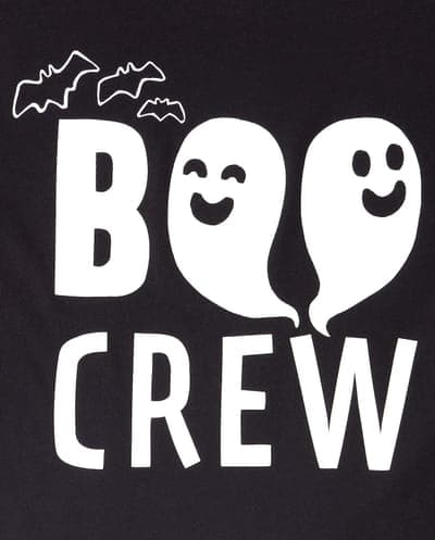 Kids Matching Family Short Sleeve Glow In The Dark Halloween Boo Crew Graphic Tee 5