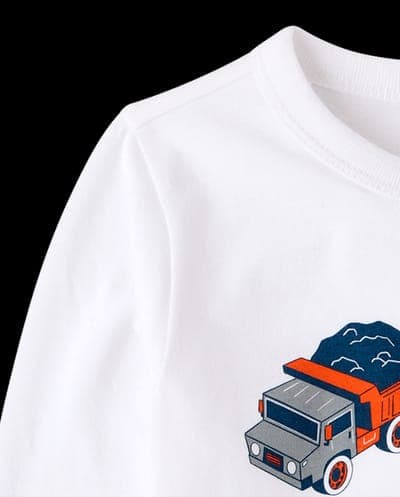 Baby And Toddler Boys Long Sleeve Construction Vehicles Graphic Tee 4