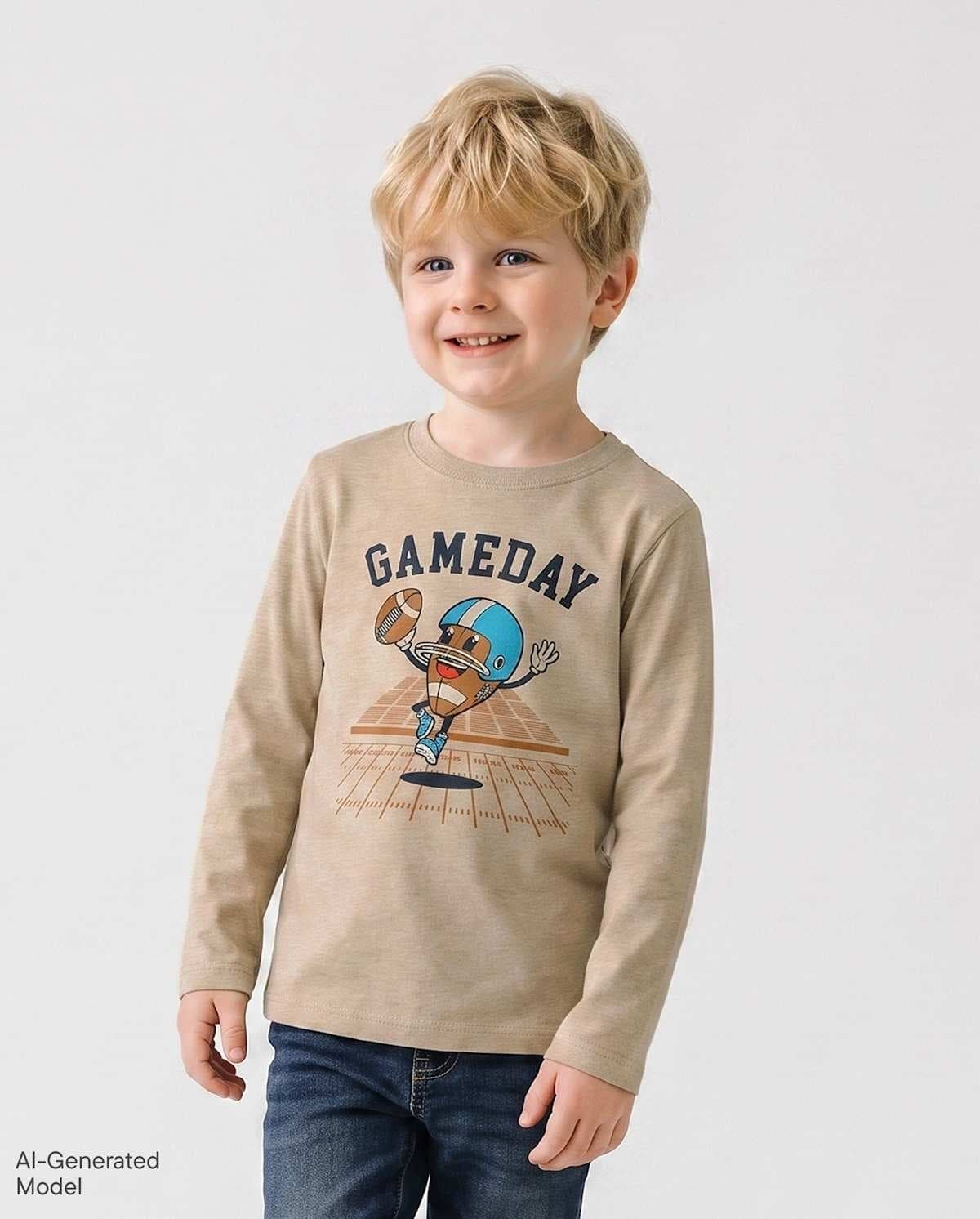 Baby And Toddler Boys Long Sleeve Gameday Graphic Tee