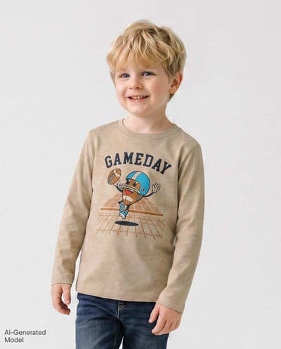 Baby And Toddler Boys Long Sleeve Gameday Graphic Tee 1