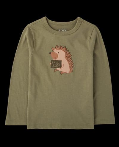 Baby And Toddler Boys Long Sleeve Hedgehog Graphic Tee 2