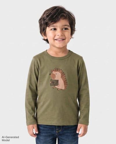 Baby And Toddler Boys Long Sleeve Hedgehog Graphic Tee 1