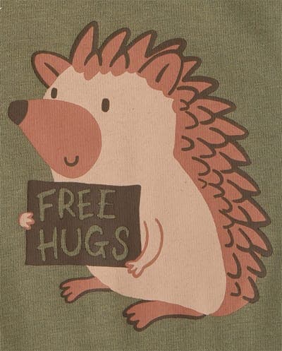 Baby And Toddler Boys Long Sleeve Hedgehog Graphic Tee 3