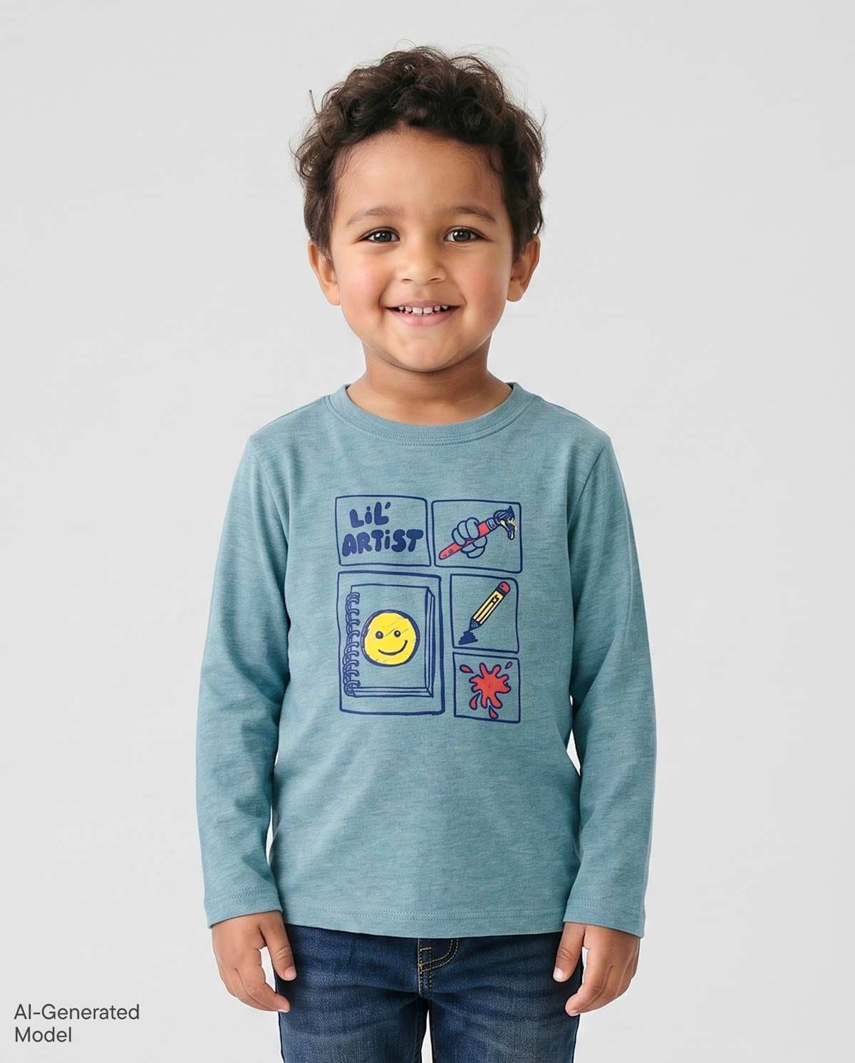 Baby And Toddler Boys Long Sleeve Lil' Artist Graphic Tee