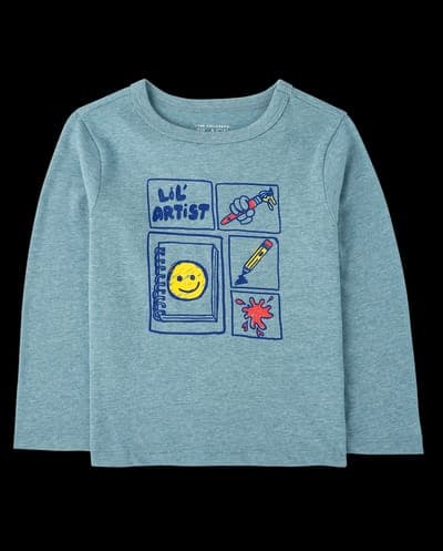Baby And Toddler Boys Long Sleeve Lil' Artist Graphic Tee 2