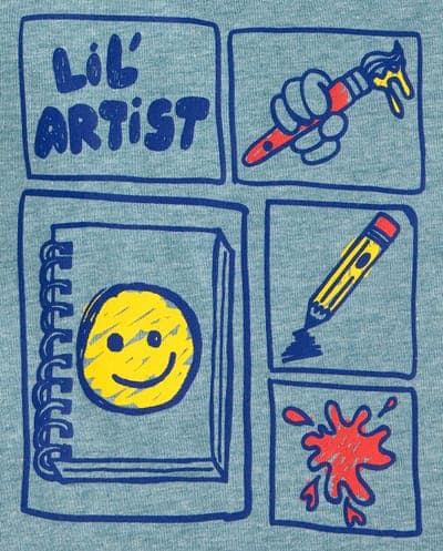 Baby And Toddler Boys Long Sleeve Lil' Artist Graphic Tee 3