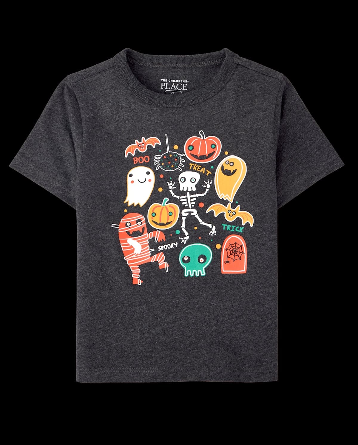 Baby And Toddler Boys Short Sleeve Glow In The Dark Halloween Icons Graphic Tee