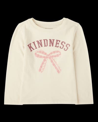 Baby And Toddler Girls Long Sleeve Kindness Graphic Tee 2