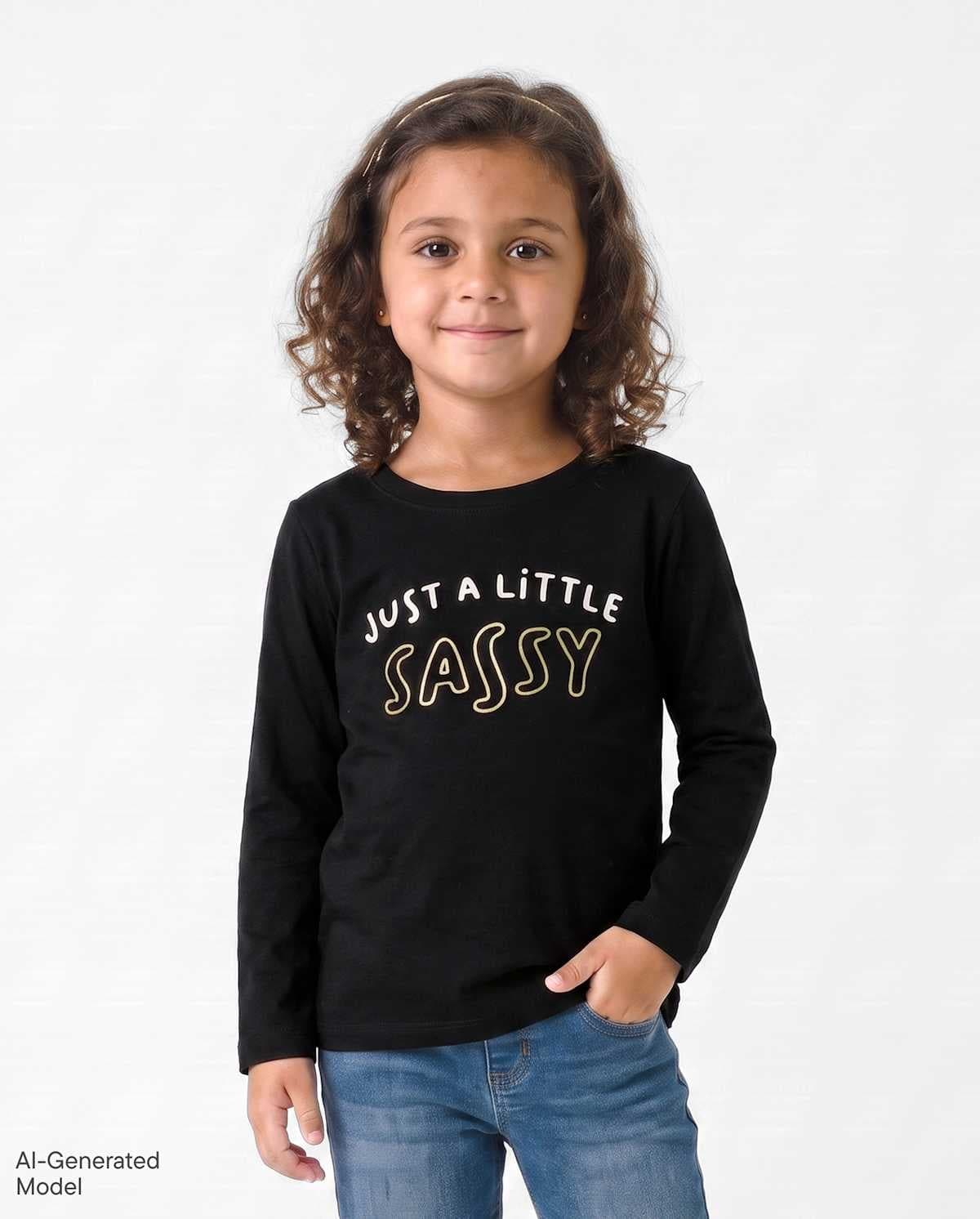 Baby And Toddler Girls Long Sleeve Sassy Graphic Tee