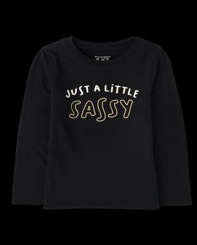 Baby And Toddler Girls Long Sleeve Sassy Graphic Tee 2
