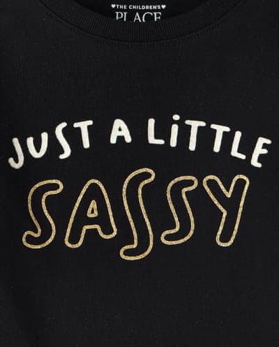 Baby And Toddler Girls Long Sleeve Sassy Graphic Tee 3