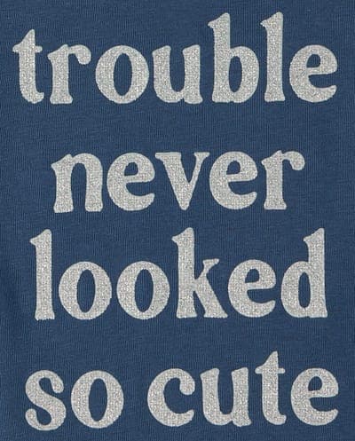 Baby And Toddler Girls Long Sleeve Trouble Graphic Tee 3