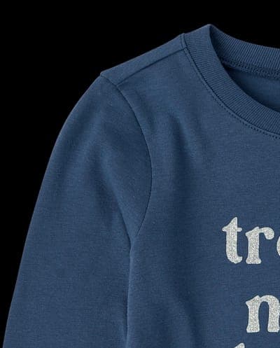Baby And Toddler Girls Long Sleeve Trouble Graphic Tee 4