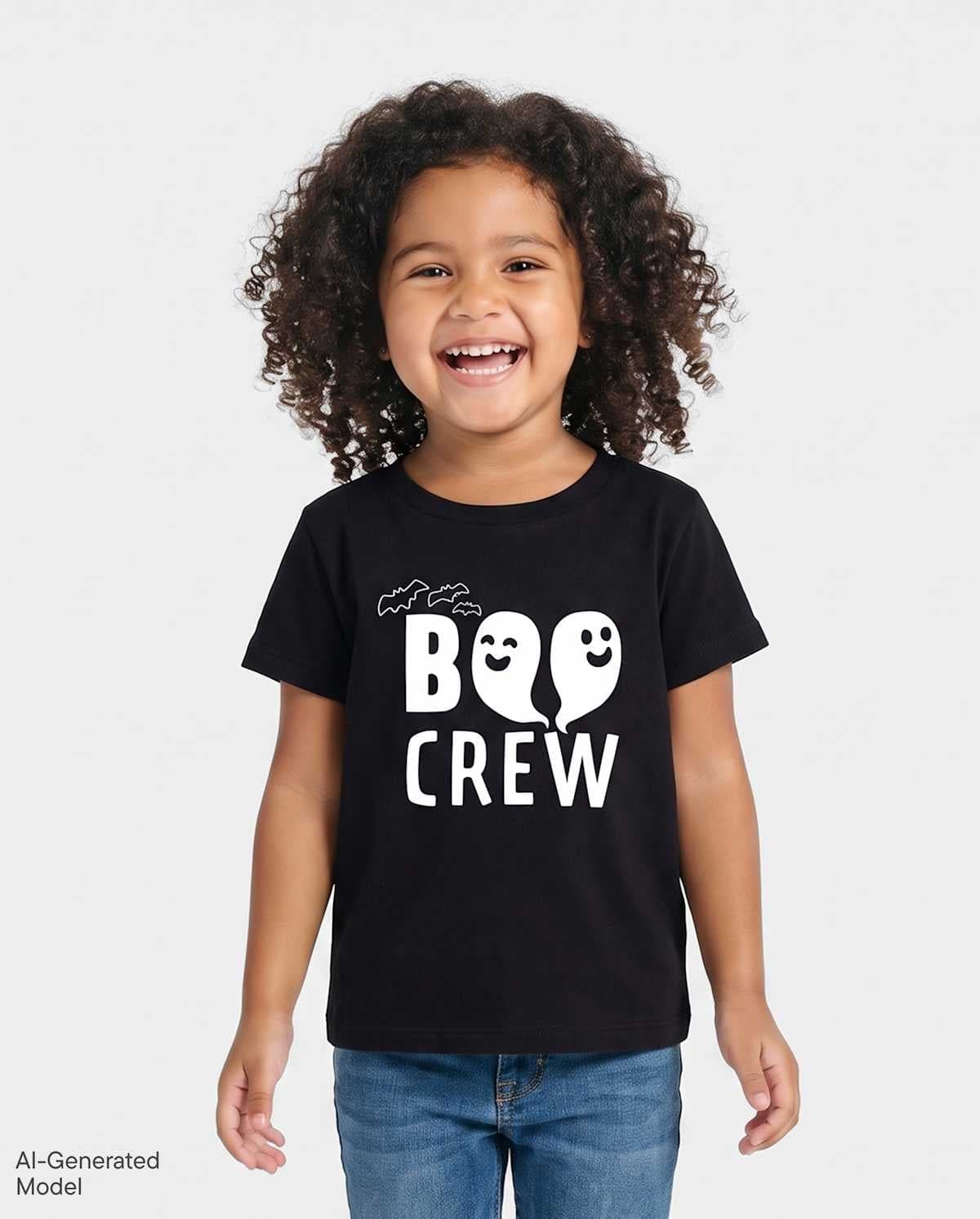 Baby And Toddler Matching Family Short Sleeve Glow In The Dark Halloween Boo Crew Graphic Tee