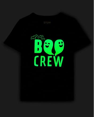 Baby And Toddler Matching Family Short Sleeve Glow In The Dark Halloween Boo Crew Graphic Tee 2