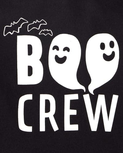Baby And Toddler Matching Family Short Sleeve Glow In The Dark Halloween Boo Crew Graphic Tee 4
