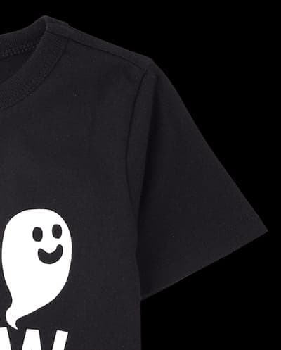 Baby And Toddler Matching Family Short Sleeve Glow In The Dark Halloween Boo Crew Graphic Tee 5