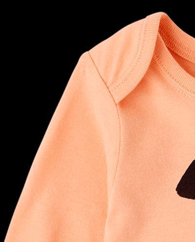 Baby Long Sleeve Halloween Pumpkin Face Graphic Bodysuit 3