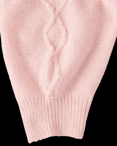 Girls Long Sleeve Faux Pearl Cable Knit Cropped Sweater 8