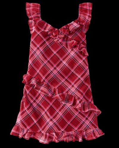 Girls Sleeveless Plaid Chiffon Ruffle Dress 2
