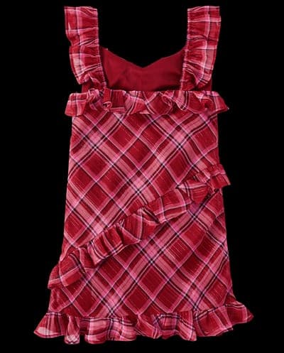 Girls Sleeveless Plaid Chiffon Ruffle Dress 4