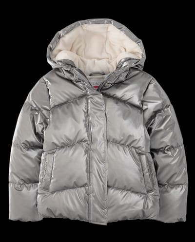 Girls Long Sleeve High Shine Midweight Microfleece Lined Puffer Jacket 3
