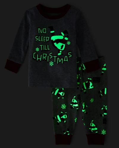 Baby And Toddler Christmas Glow In The Dark Long Sleeve Santa Dancing Snug Fit Cotton Pajamas 2