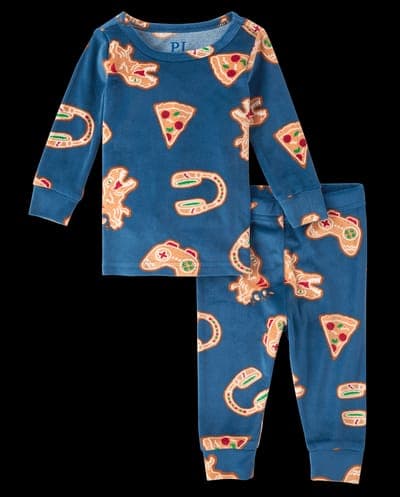 Baby And Toddler Boys Christmas Long Sleeve Gingerbread Gamer Snug Fit Velour Pajamas 1
