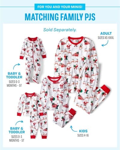 Kids Matching Family Christmas Long Sleeve Santa And Reindeer Print Snug Fit Cotton Pajamas 2