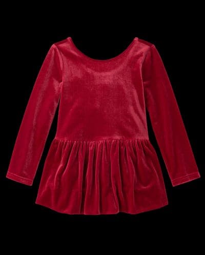 Baby And Toddler Girls Long Sleeve Velour Bubble Dress 6