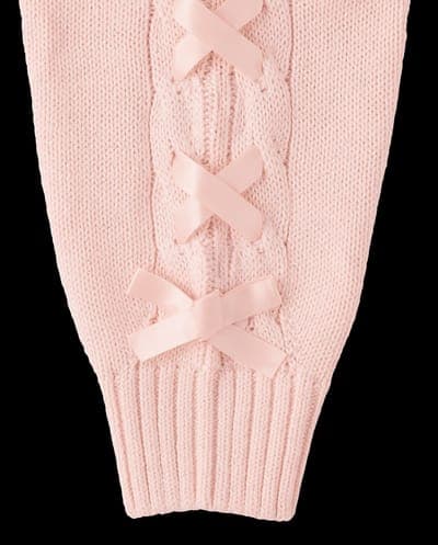Girls Long Sleeve Ribbon Cable Knit Sweater 2