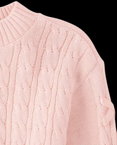 Girls Long Sleeve Ribbon Cable Knit Sweater 3