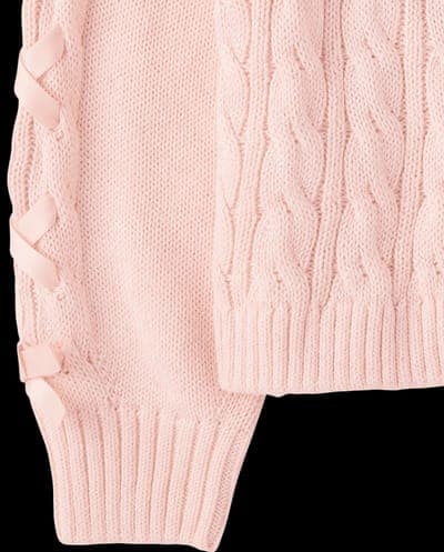 Girls Long Sleeve Ribbon Cable Knit Sweater 4