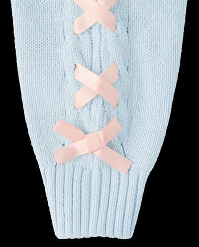 Girls Long Sleeve Ribbon Cable Knit Sweater 6
