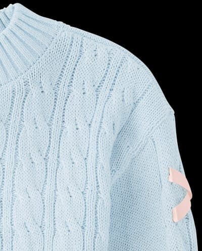 Girls Long Sleeve Ribbon Cable Knit Sweater 7