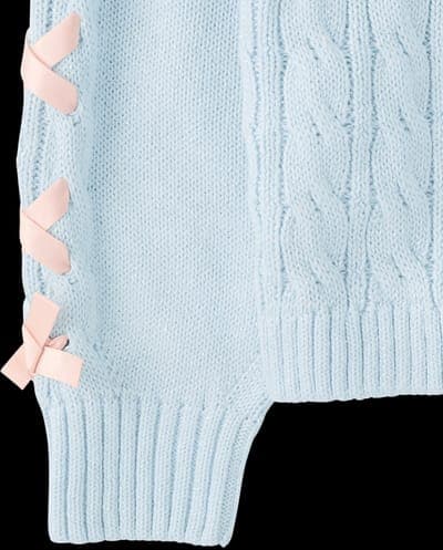 Girls Long Sleeve Ribbon Cable Knit Sweater 8