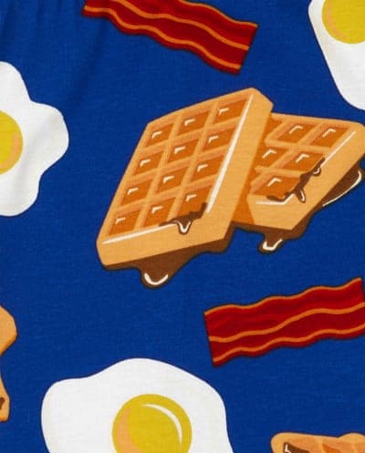Boys Long Sleeve 'There is No We In Waffles' Breakfast Snug Fit Cotton Pajamas 3