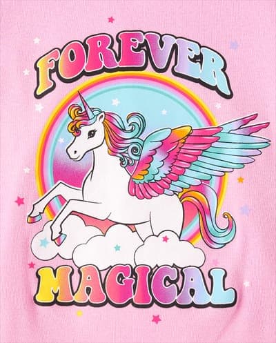 Girls Long Sleeve Unicorn Snug Fit Cotton Pajamas 2