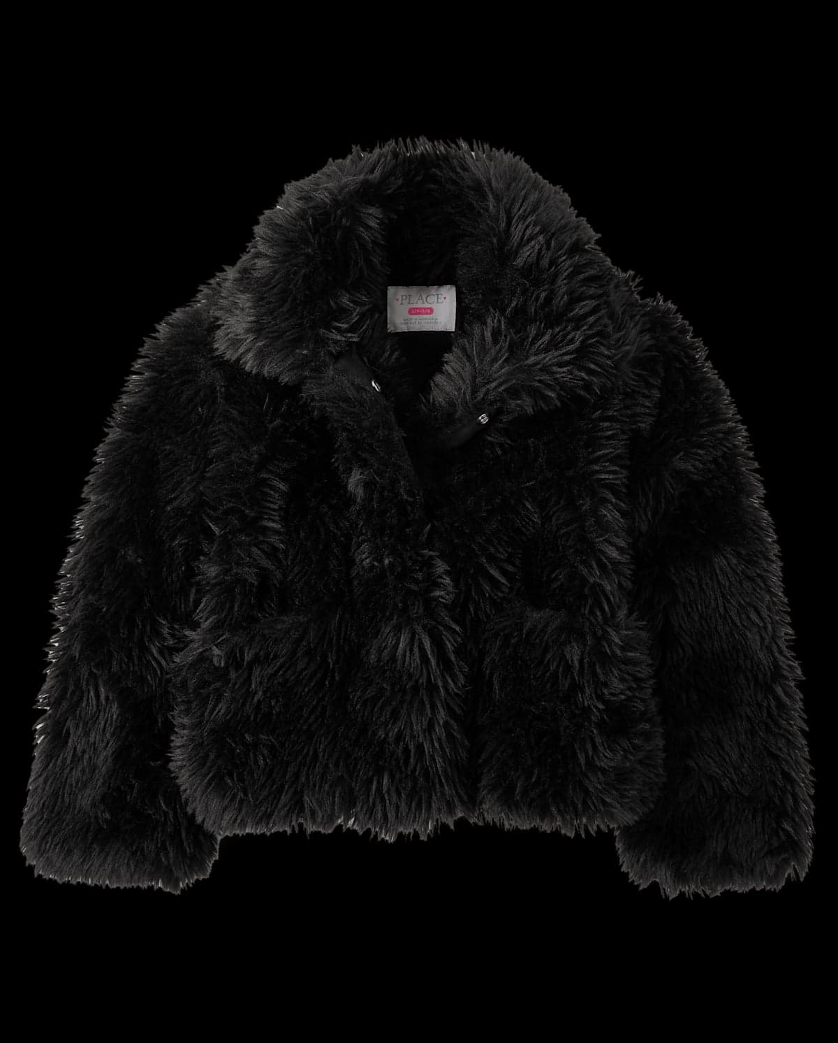 Girls Long Sleeve Faux Fur Coat
