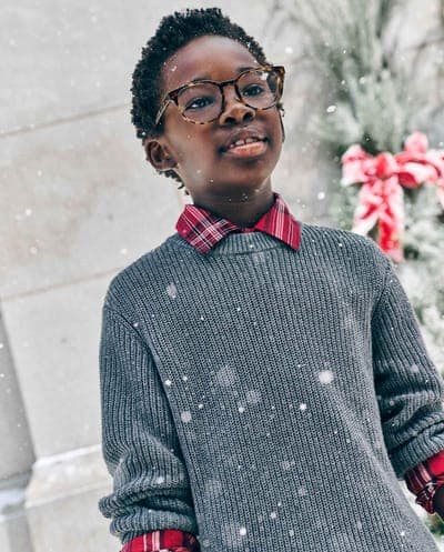 Boys Long Sleeve Shaker Stitch Sweater 1
