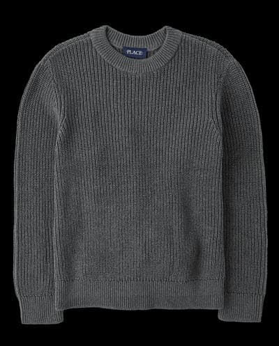 Boys Long Sleeve Shaker Stitch Sweater 2
