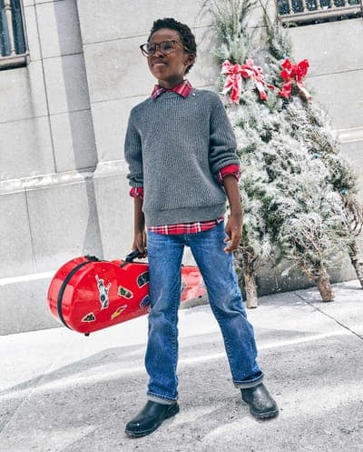 Boys Long Sleeve Shaker Stitch Sweater 3