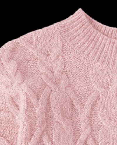 Girls Long Sleeve Cable Knit Cropped Chunky Sweater 2