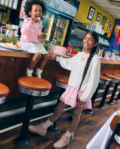 Girls Long Sleeve Cable Knit Cropped Chunky Sweater 6
