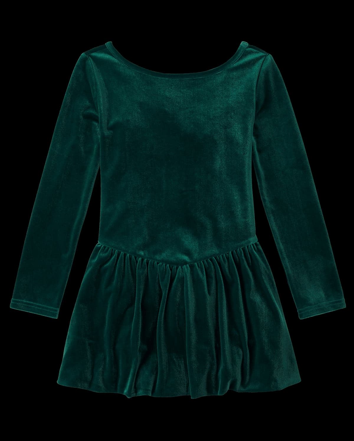 Girls Long Sleeve Velour Bubble Dress