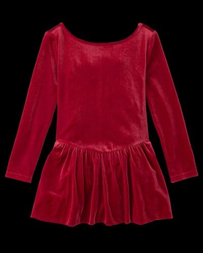 Girls Long Sleeve Velour Bubble Dress 6
